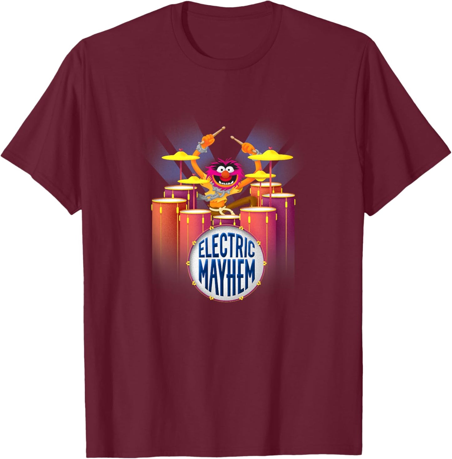 Disney The Muppets Electric Mayhem Animal Drummer Portrait T-Shirt - T-Shirt | Maroon