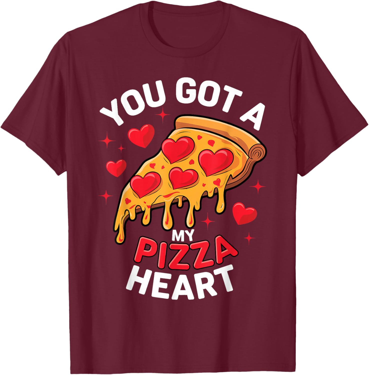 You Got my Pizza Heart Valentines Day Kids T-Shirt - T-Shirt | Maroon