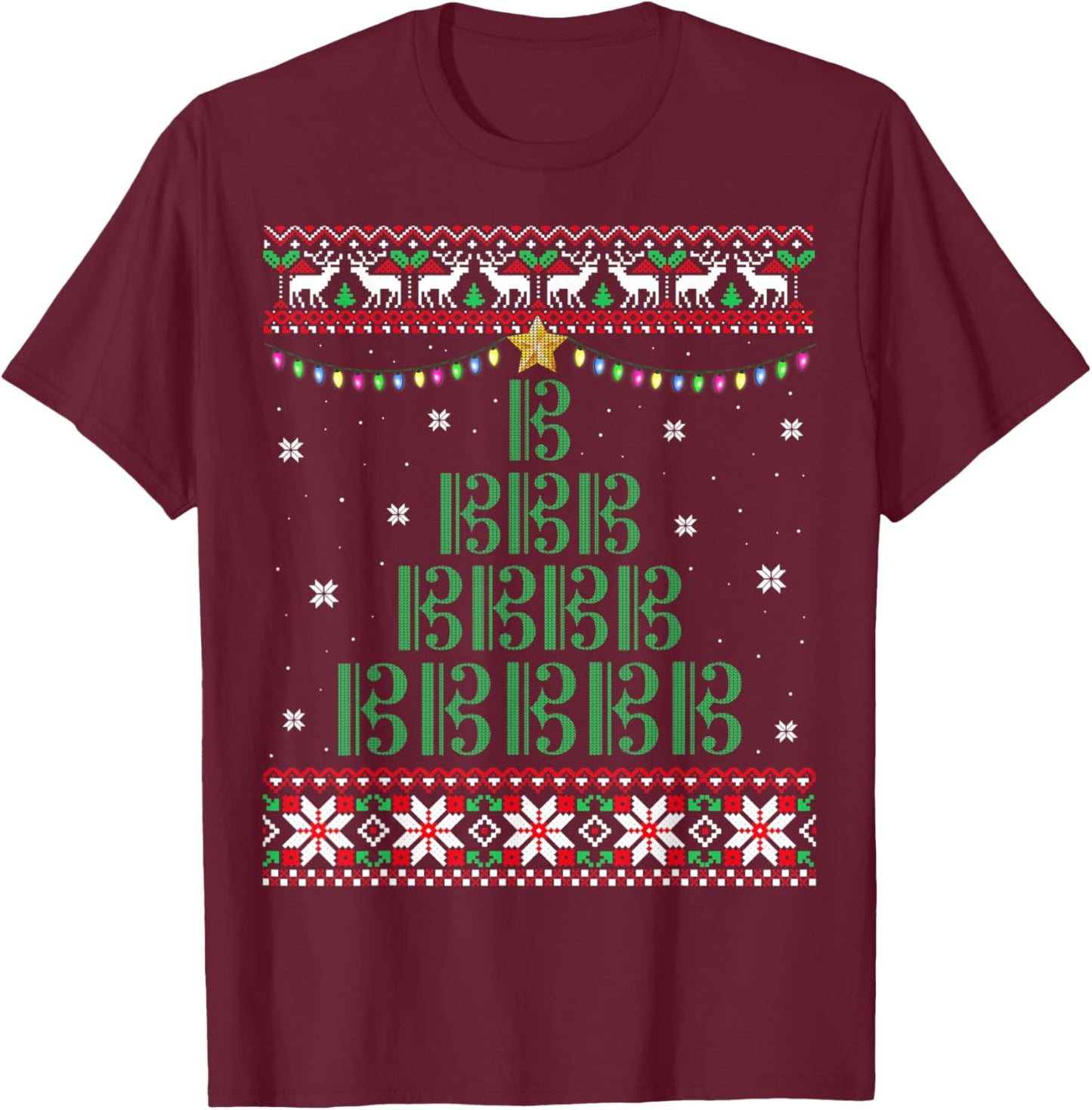 Ugly Christmas Sweater for Viola Players T-Shirt - T-Shirt | Maroon