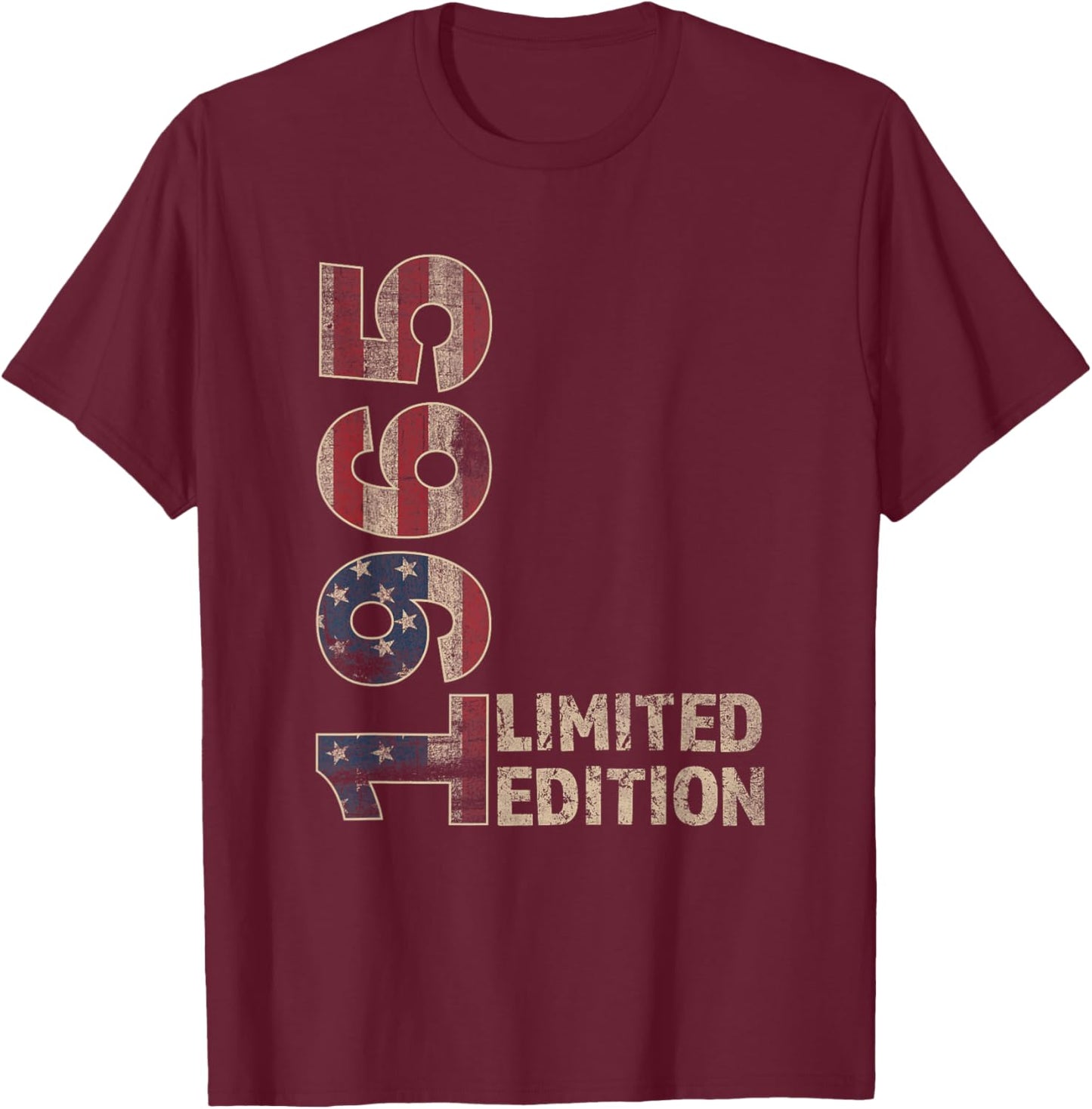 60th Birthday Gift men Vintage born 1965 turning 60 Year Old T-Shirt - T-Shirt | Maroon