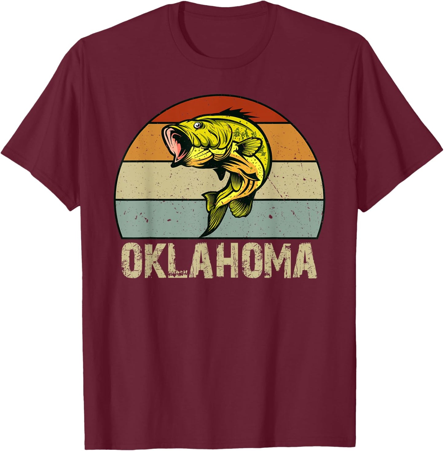 Bass Fishing Oklahoma T-Shirt - T-Shirt | Maroon