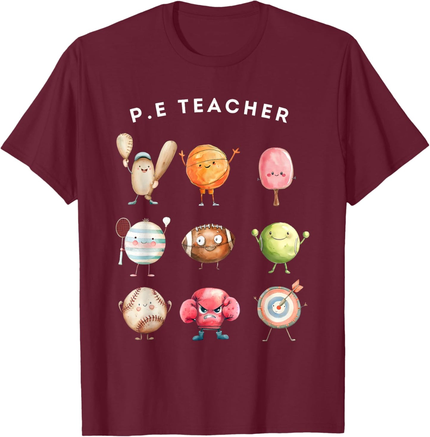 Physical Education Teacher PE Teacher Specials Back School Men Women T-Shirt - T-Shirt | Maroon