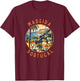 Madeira Portugal Retro Distressed Circle Vintage T-Shirt - T-Shirt | Maroon