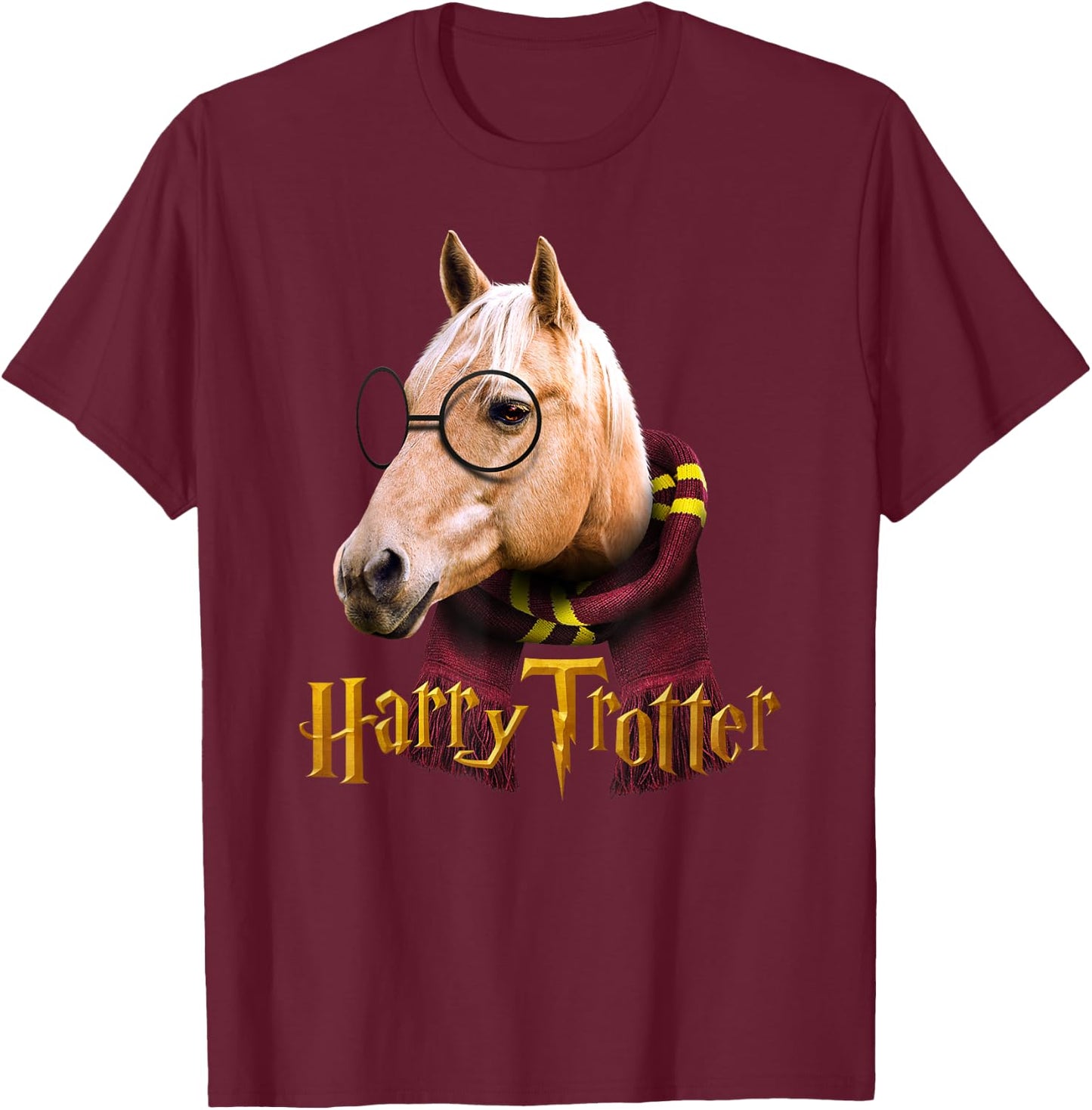 Cute American Quarter Horse Palomino colour for horse riders T-Shirt - T-Shirt | Maroon
