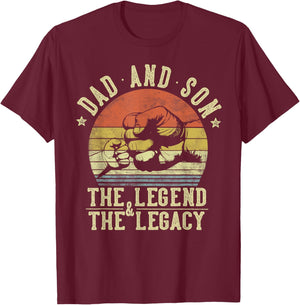 Dad and Son The Legend And The Legacy Gifts Dad T-Shirt - T-Shirt | Maroon