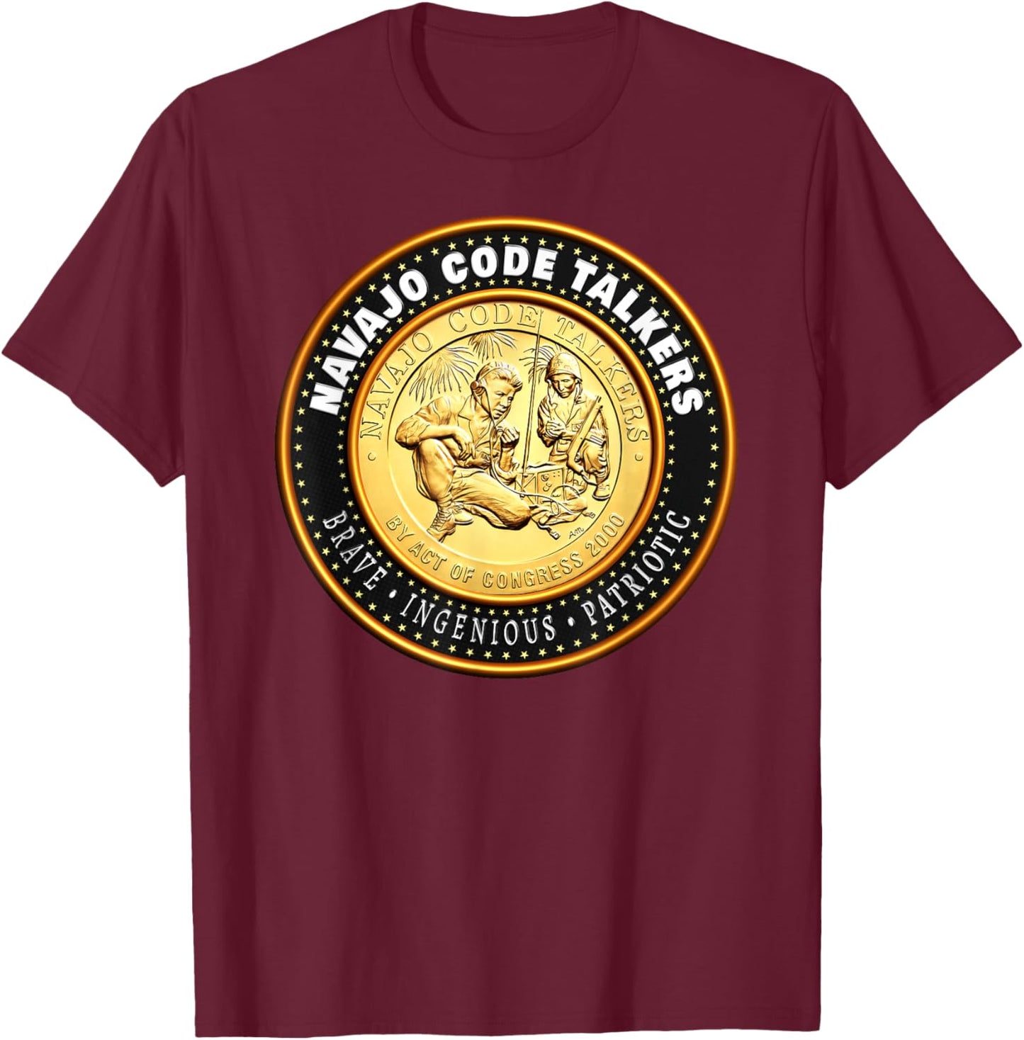 Code Talkers: Navajo WW2 Heroes for Native American Heritage T-Shirt - T-Shirt | Maroon