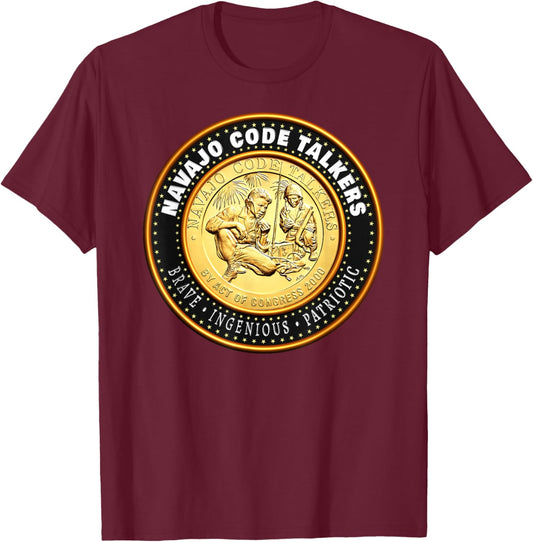 Code Talkers: Navajo WW2 Heroes for Native American Heritage T-Shirt - T-Shirt | Maroon