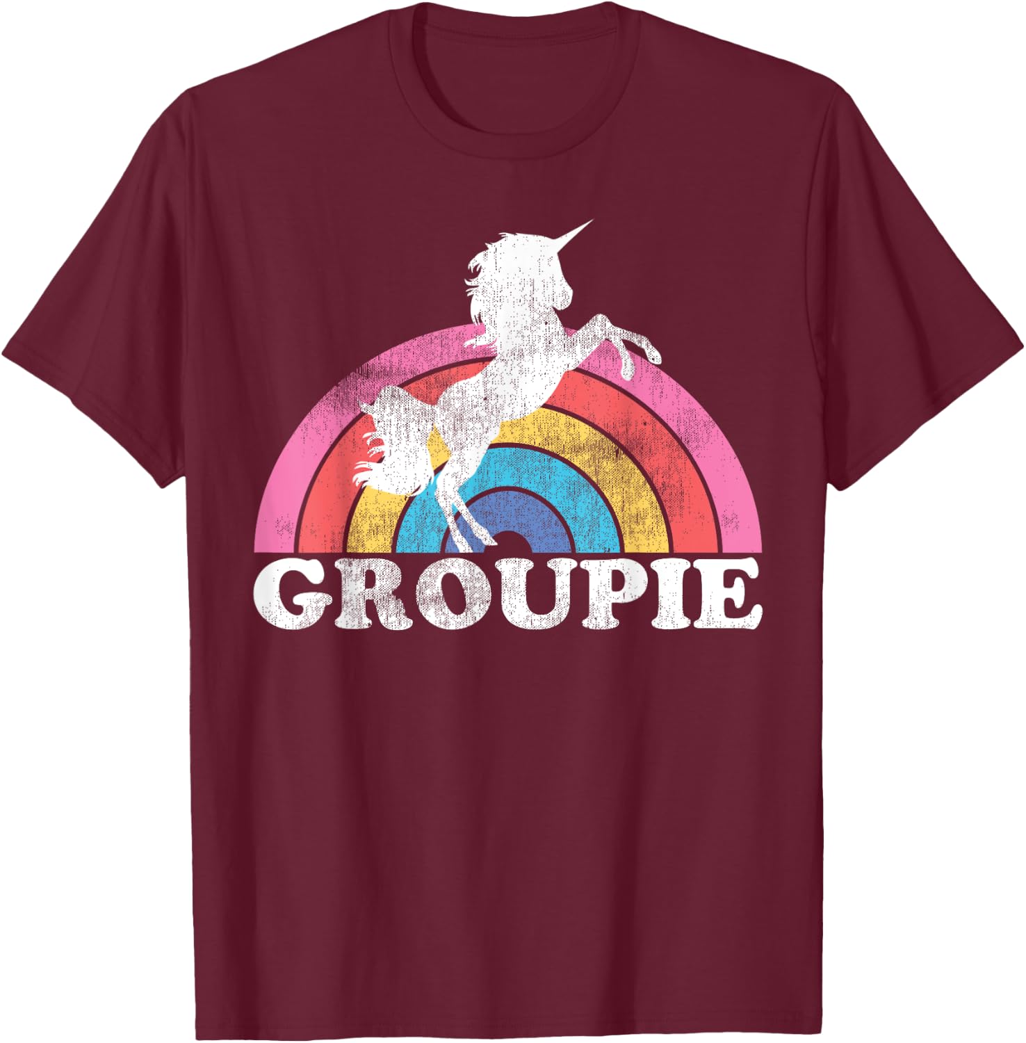 Funny Rainbow Unicorn Concert Rock N Roll Lover Groupie Gift T-Shirt - T-Shirt | Maroon