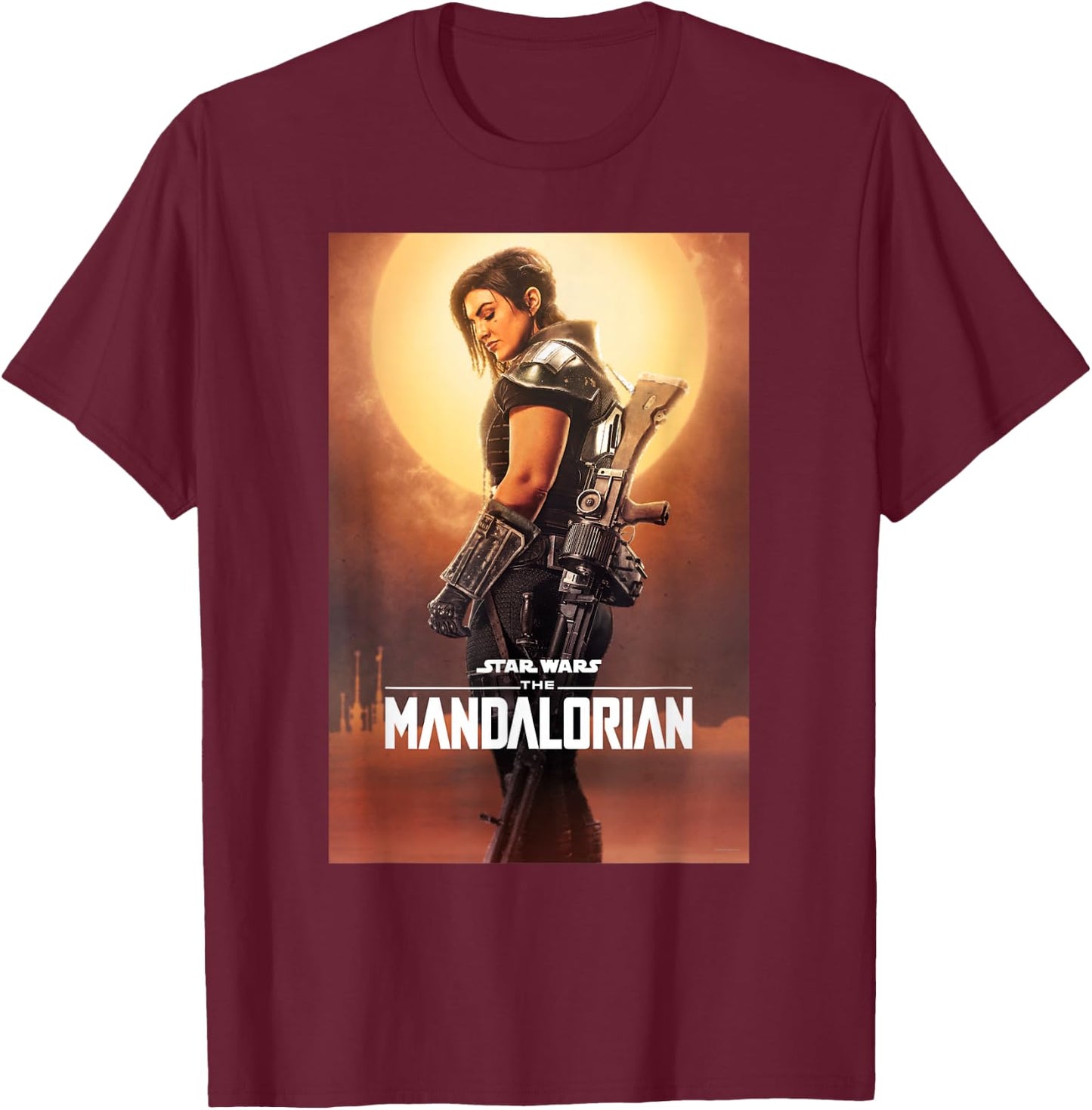Star Wars The Mandalorian Cara Dune Poster T-Shirt - T-Shirt | Maroon