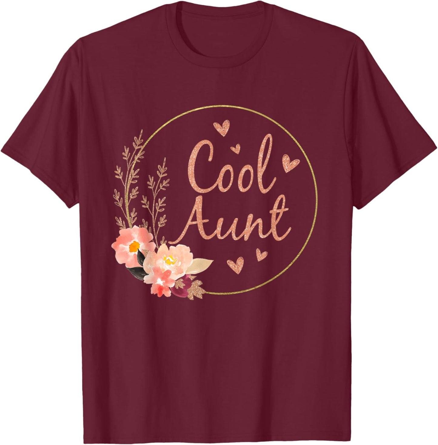 Auntie Funny Aunt Baby Announcement Mother's Day T-Shirt - T-Shirt | Maroon