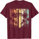 Retro Cali Summer Vacation Surfing Palm Trees California T-Shirt - T-Shirt | Maroon