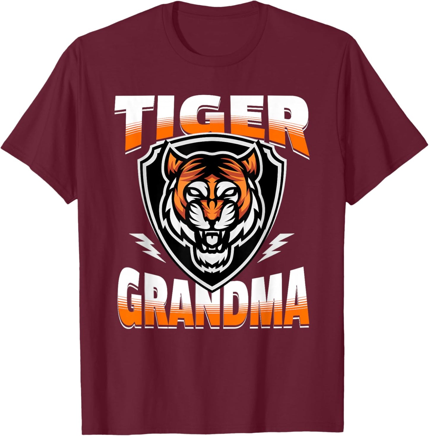 Tiger Grandma Game Day Print with Tigers Mascot T-Shirt - T-Shirt | Maroon