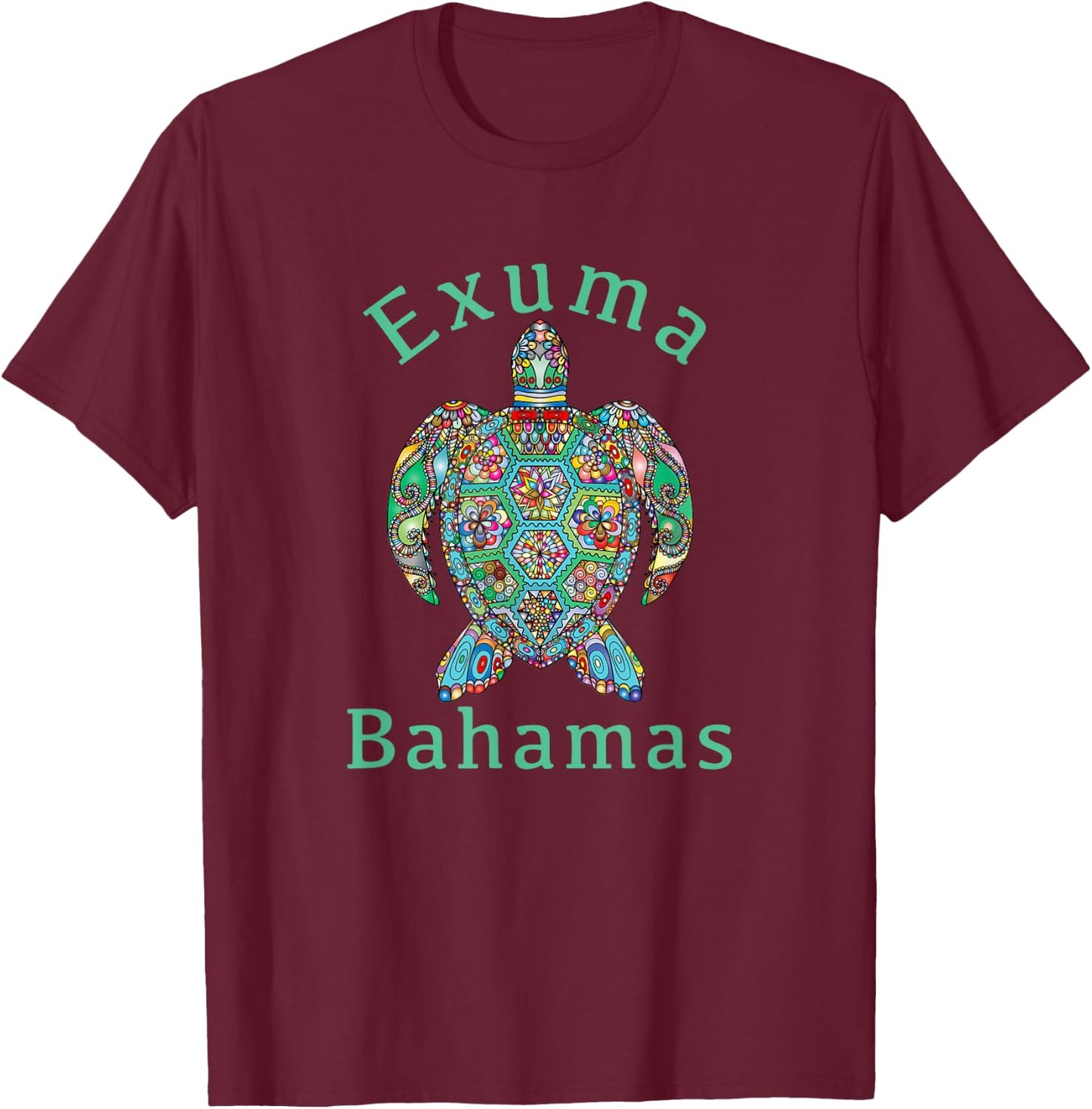 Exuma / Tribal Turtle Gift T-Shirt - T-Shirt | Maroon