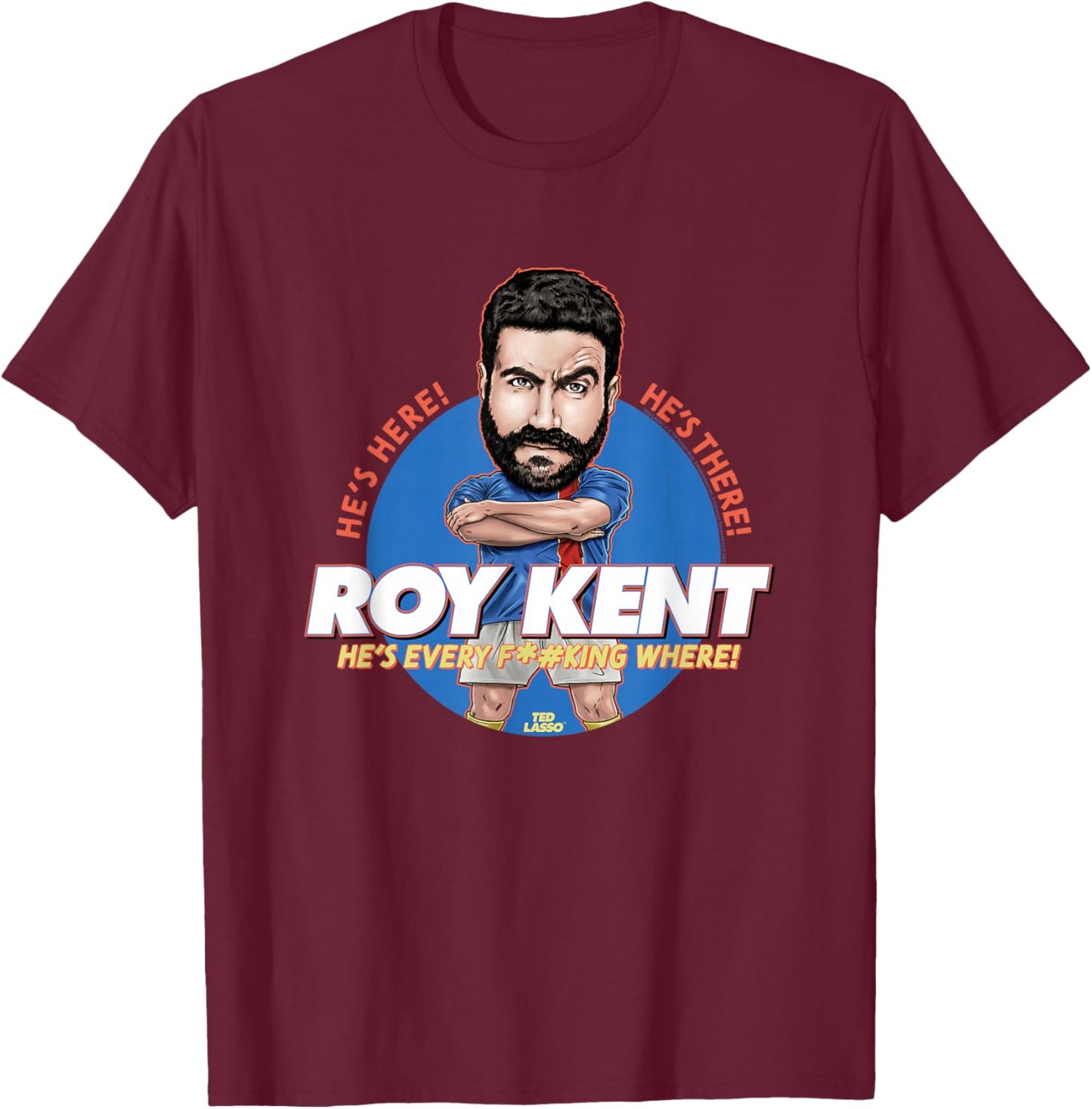 Ted Lasso Bobblehead Roy Kent T-Shirt - T-Shirt | Maroon