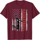 Basketball Lovers Vintage American Flag 4th Of July Gift Women Girls Kids Men T-Shirt - T-Shirt | Maroon