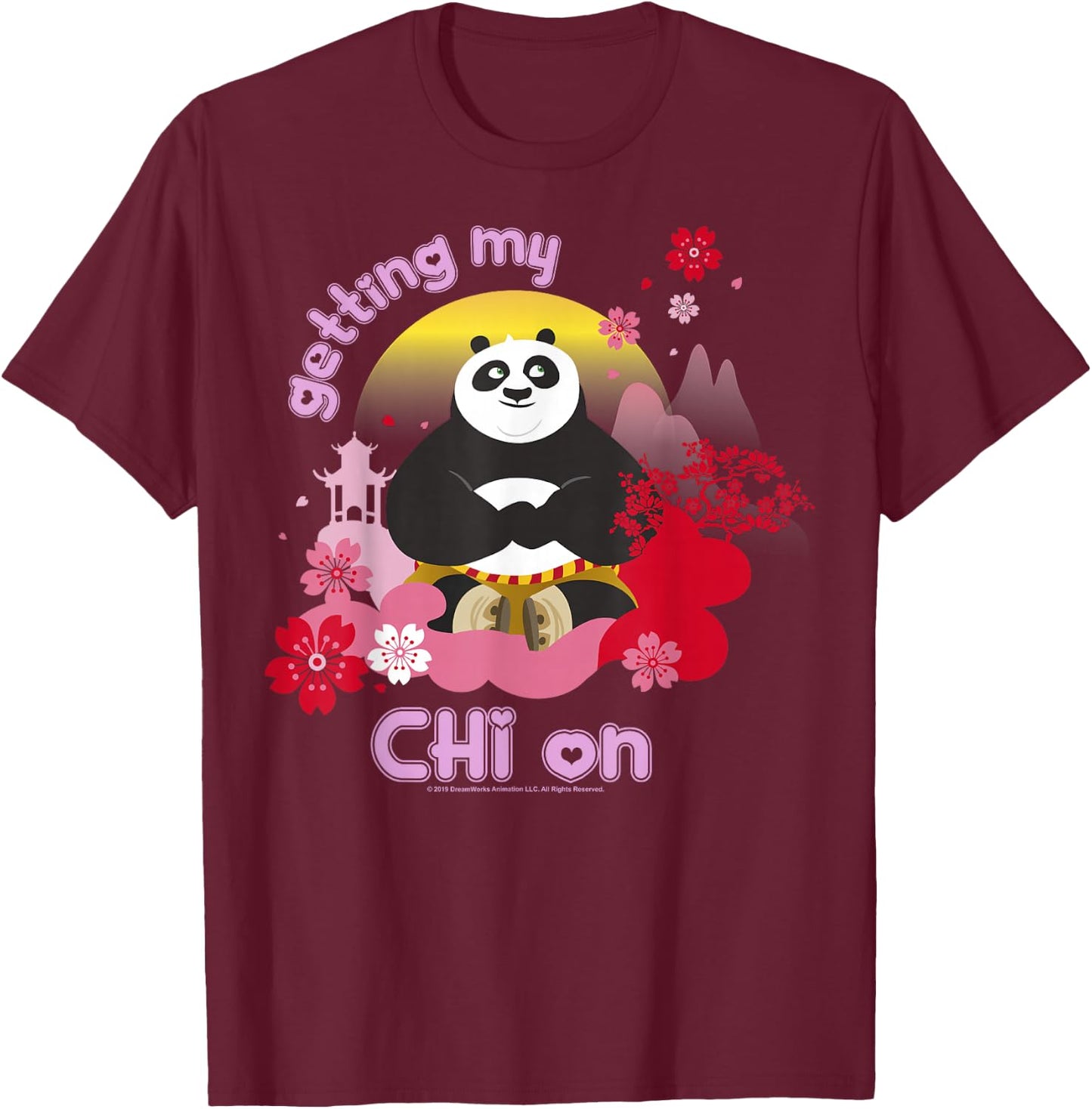 Kung Fu Panda Po Getting My Chi On T-Shirt - T-Shirt | Maroon