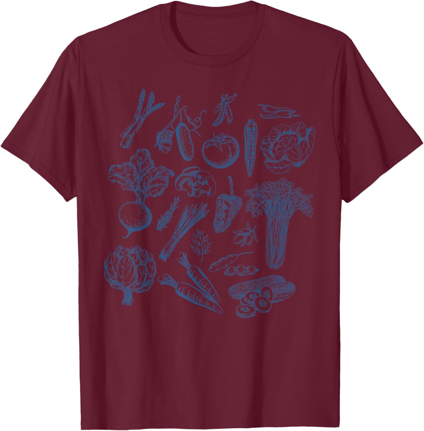 Vintage 90s Tattoo Gardening Vegetable Veggie Lovers T-Shirt - T-Shirt | Maroon