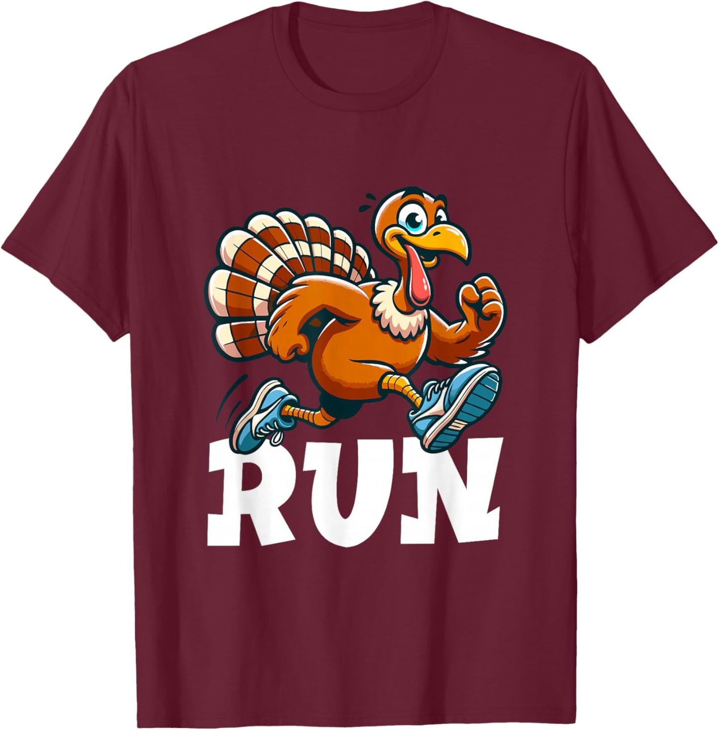 Run Funny Thanksgiving Running 5k Race Turkey Trot T-Shirt - T-Shirt | Maroon