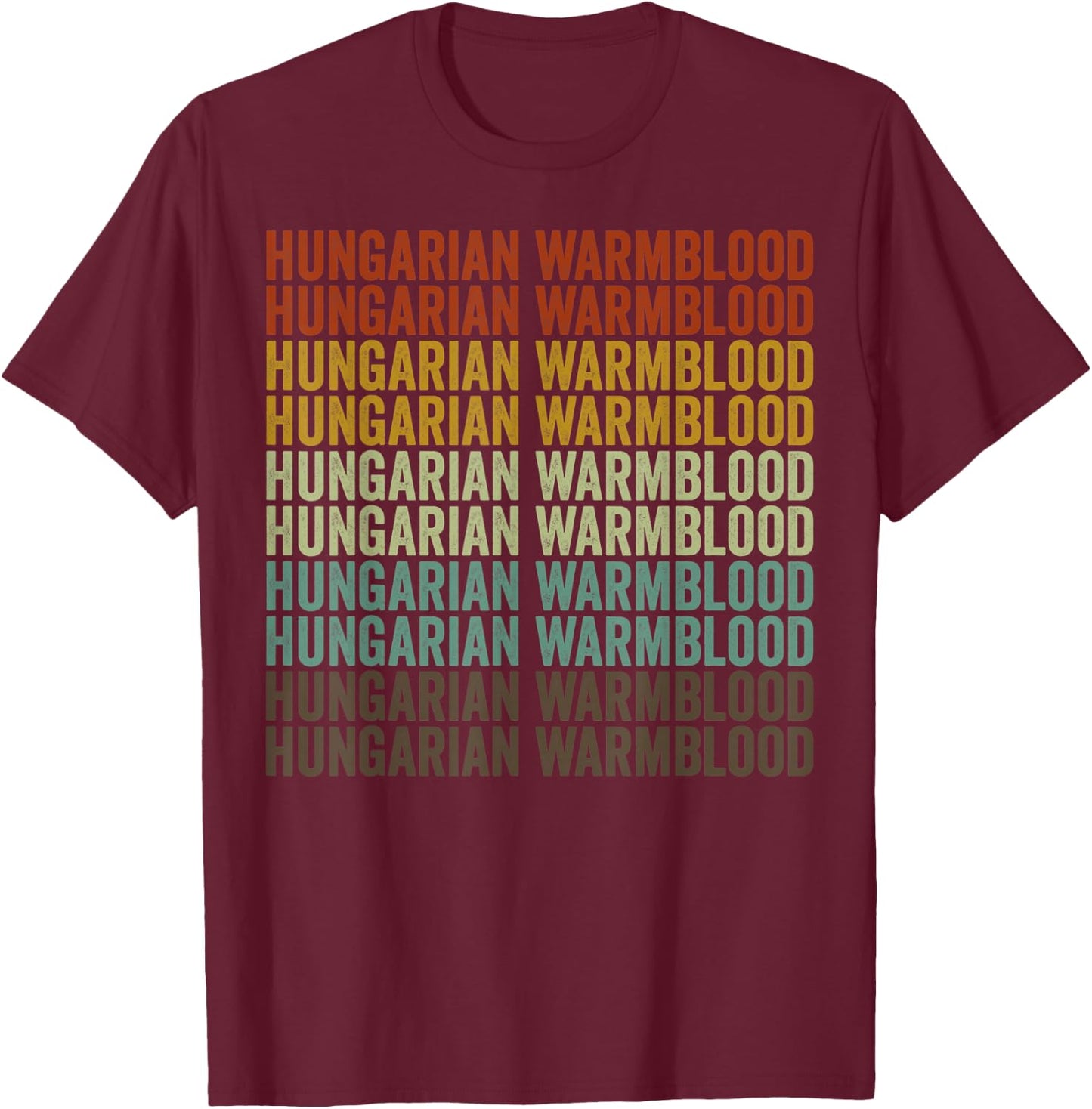 Hungarian Warmblood Horse Retro T-Shirt - T-Shirt | Maroon