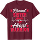 Proud Sister of a Heart Warrior CHD Awareness T-Shirt - T-Shirt | Maroon