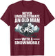 Snowmobile Art Grandpa Snowmobiling Snowmobile Lover T-Shirt - T-Shirt | Maroon