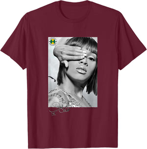 CROSS COLOURS Lisa Left Eye Lopes Legacy | 1990's Vintage Legends Adult T-Shirt - T-Shirt | Maroon