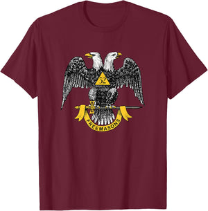 Scottish Rite Eagle 32nd Degree - Freemason Gifts T-Shirt - T-Shirt | Maroon