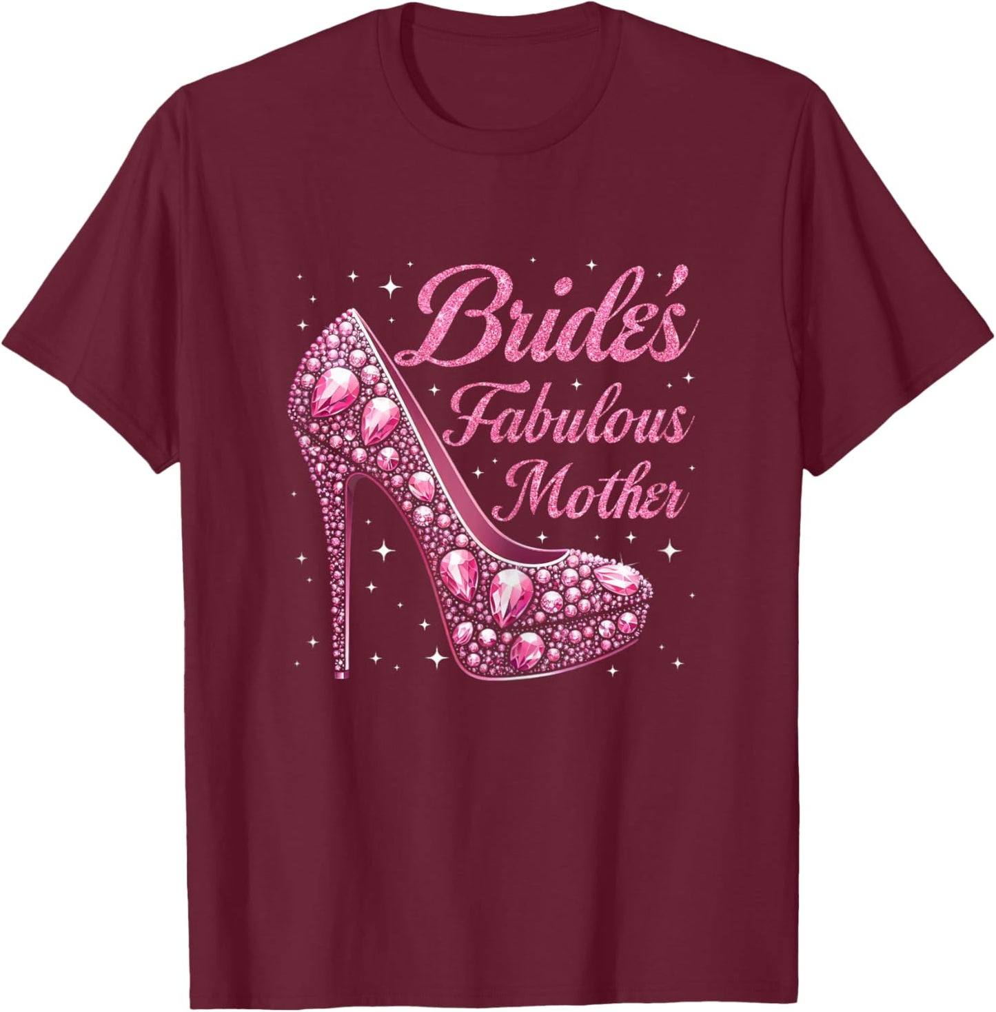 Mother's Fabulous Bride Happy Wedding Married Day Vintage T-Shirt - T-Shirt | Maroon