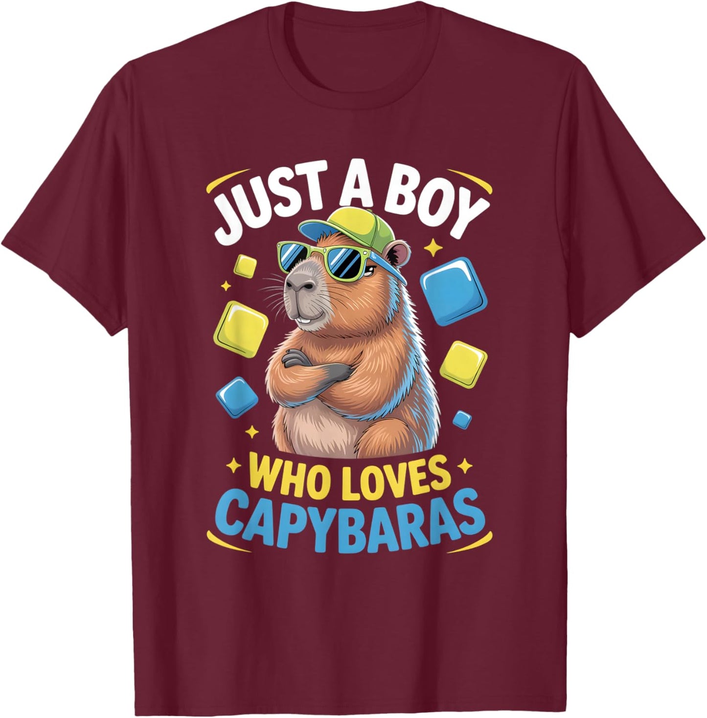 Boys Capybara T-Shirt - T-Shirt | Maroon