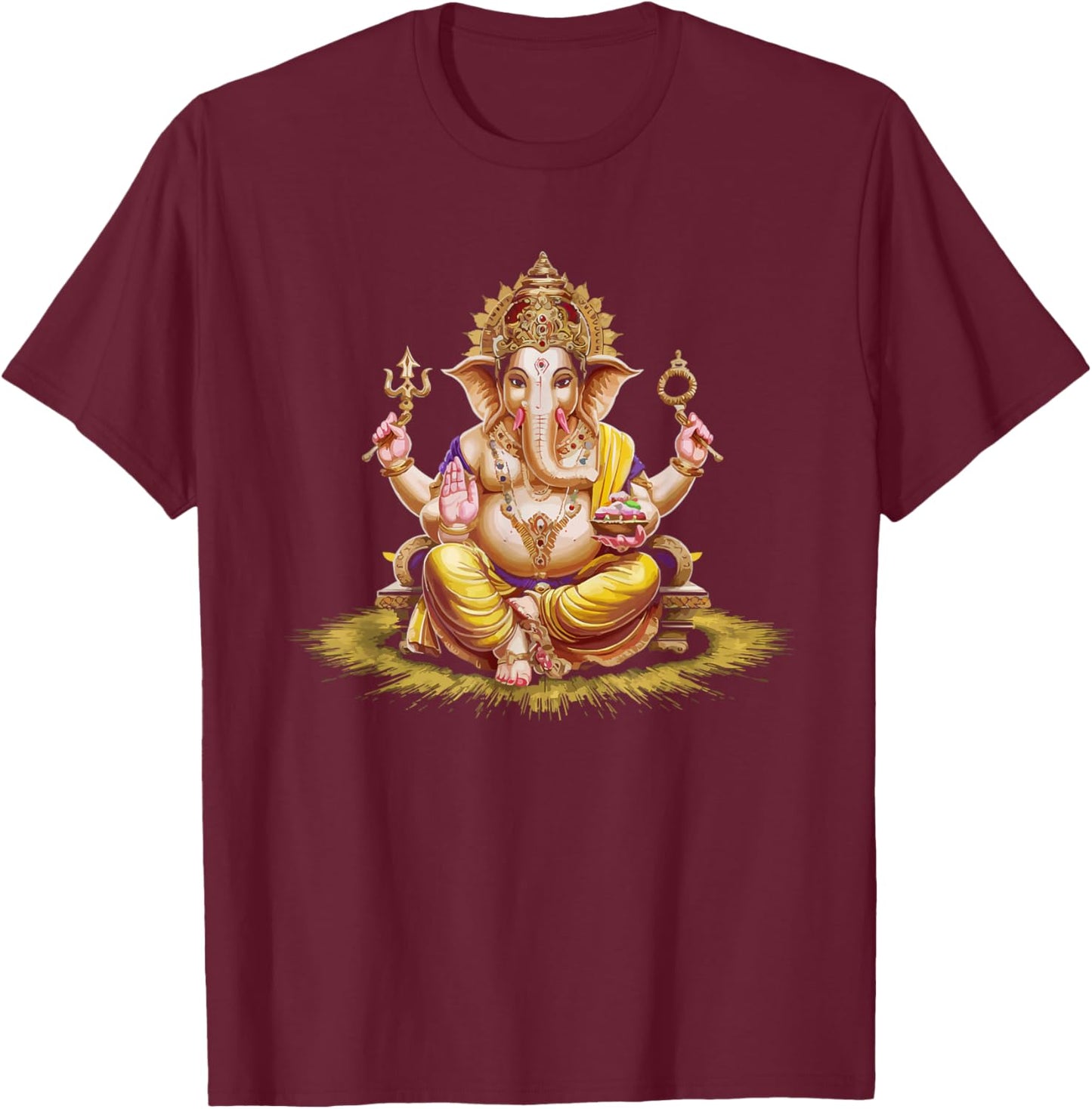 Ganesh Chaturthi Hindu Festival Elephant Lord Ganesha T-Shirt - T-Shirt | Maroon