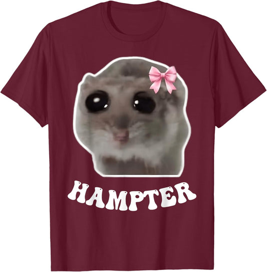 Hampter Sad Hamster Meme Hamster Lover Oddly Specific Memes T-Shirt - T-Shirt | Maroon