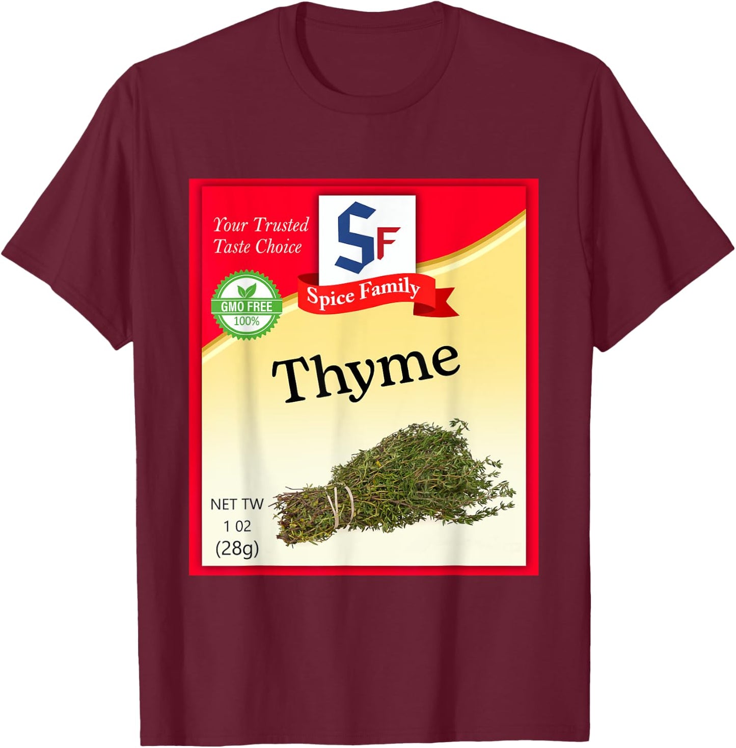 Thyme Condiment Costume Holiday Spice Costumes T-Shirt - T-Shirt | Maroon