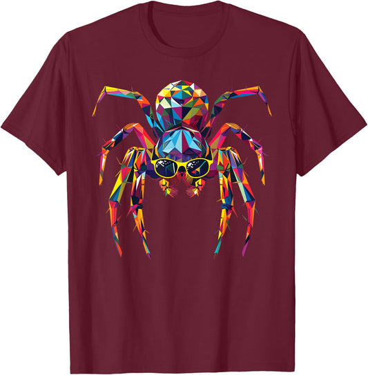 Spider Dad Mom Cool Sunglasses - Spider T-Shirt - T-Shirt | Maroon
