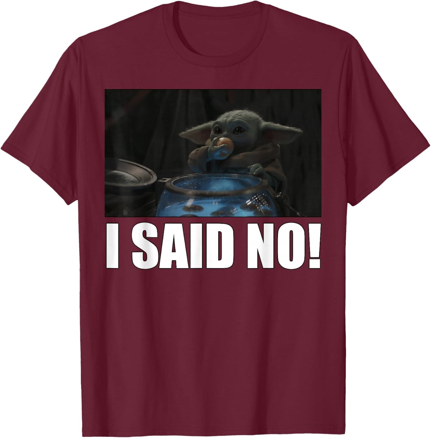 Star Wars: The Mandalorian The Child I Said No R5 T-Shirt - T-Shirt | Maroon