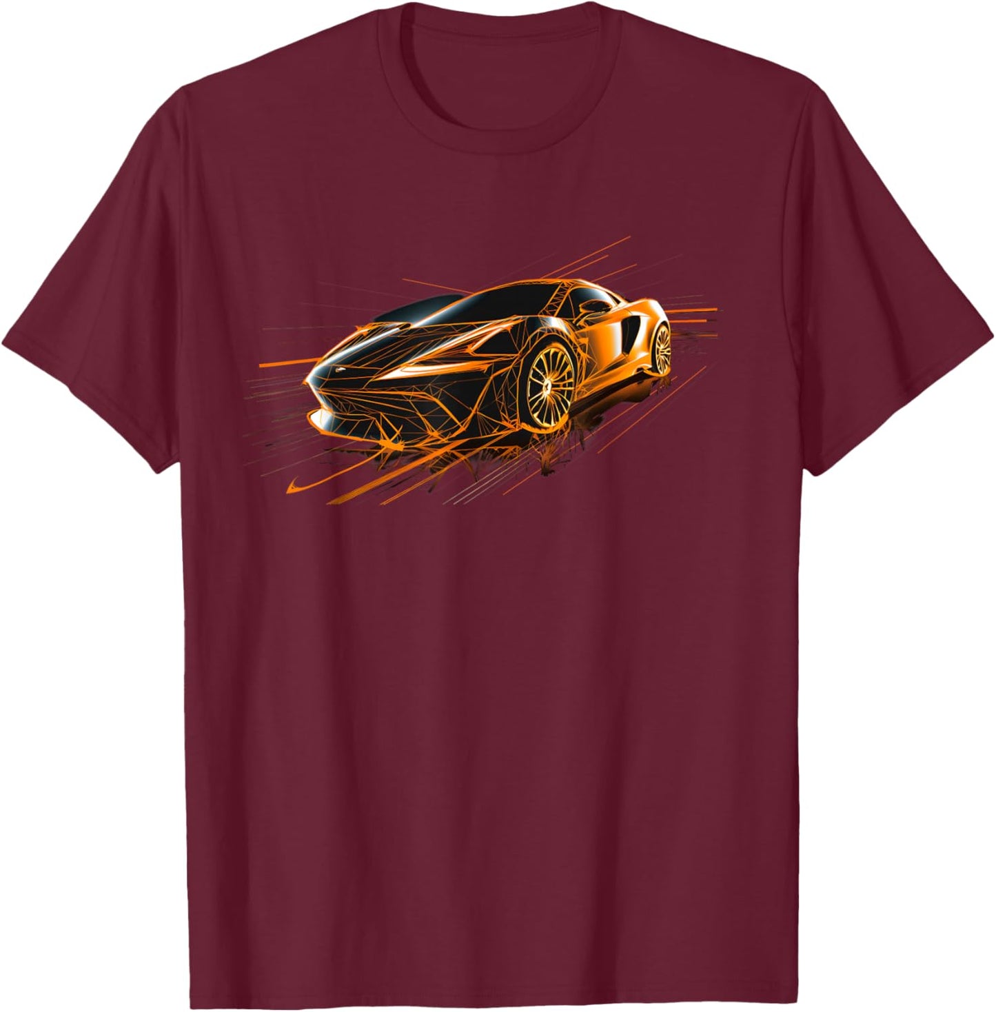 Supercar Exotic Sports Car Concept Car Poster Style Graphic T-Shirt - T-Shirt | Maroon