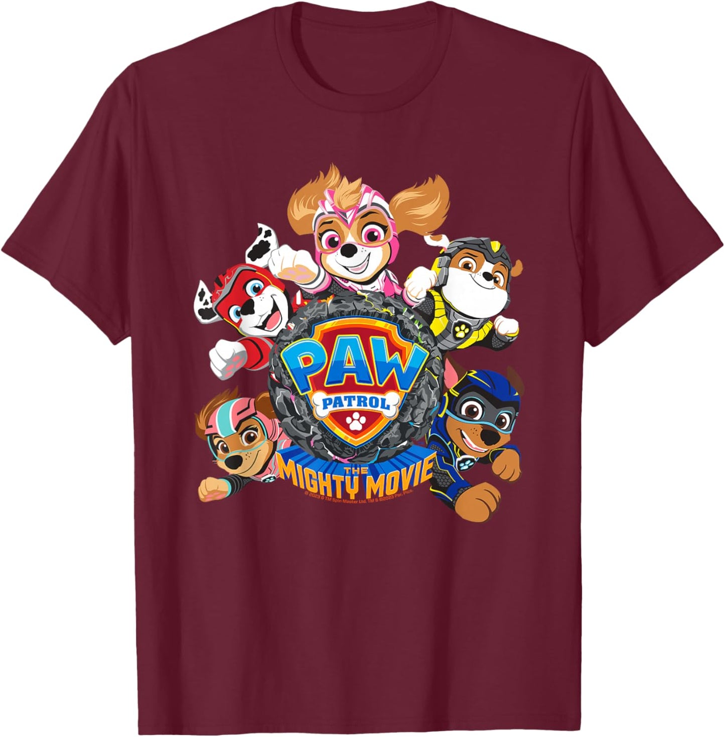 PAW Patrol: The Mighty Movie Flying T-Shirt - T-Shirt | Maroon