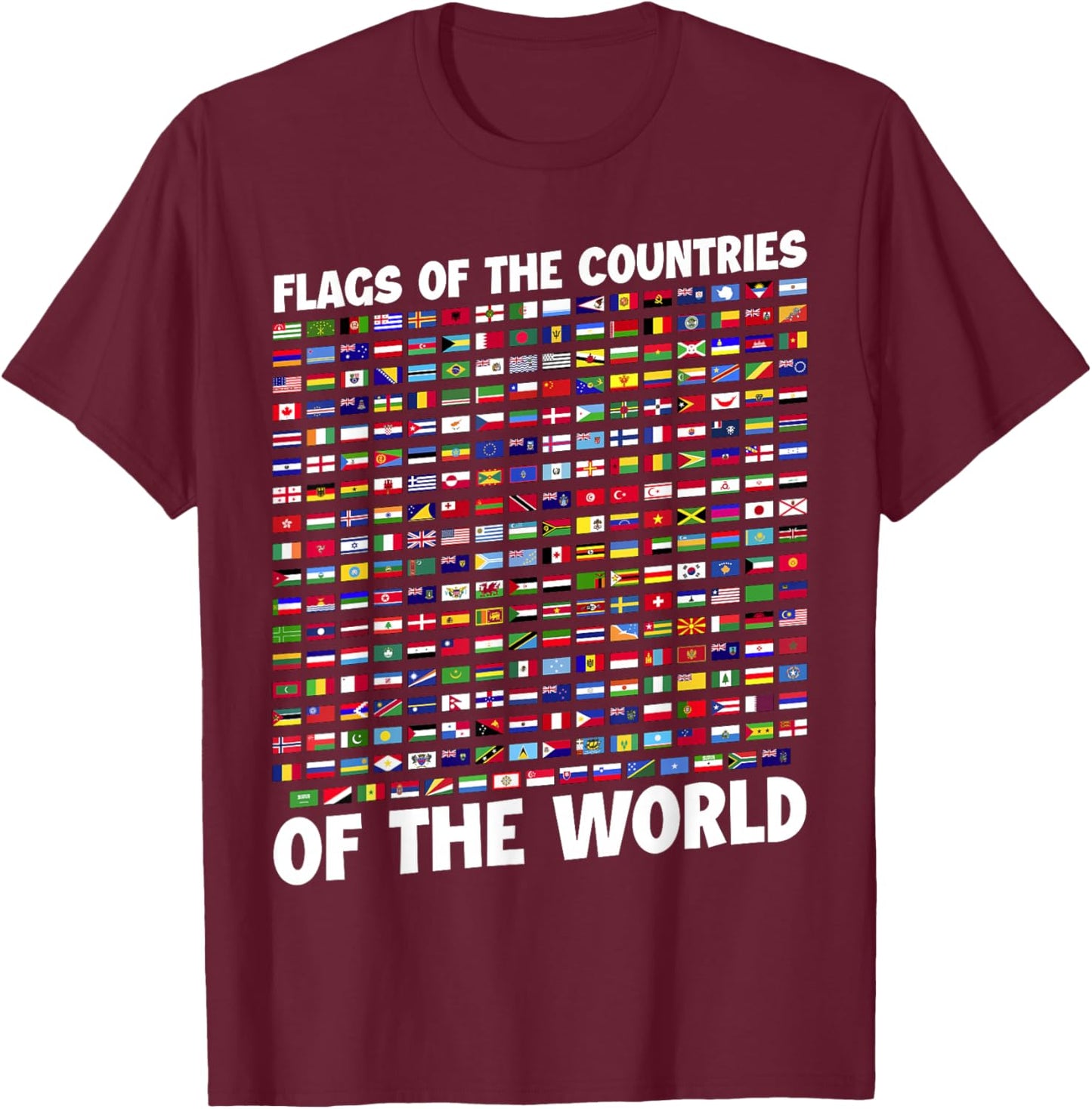 Humanity & Traveler Designs Men's Earth Day Flag - Black, Small T-Shirt - T-Shirt | Maroon
