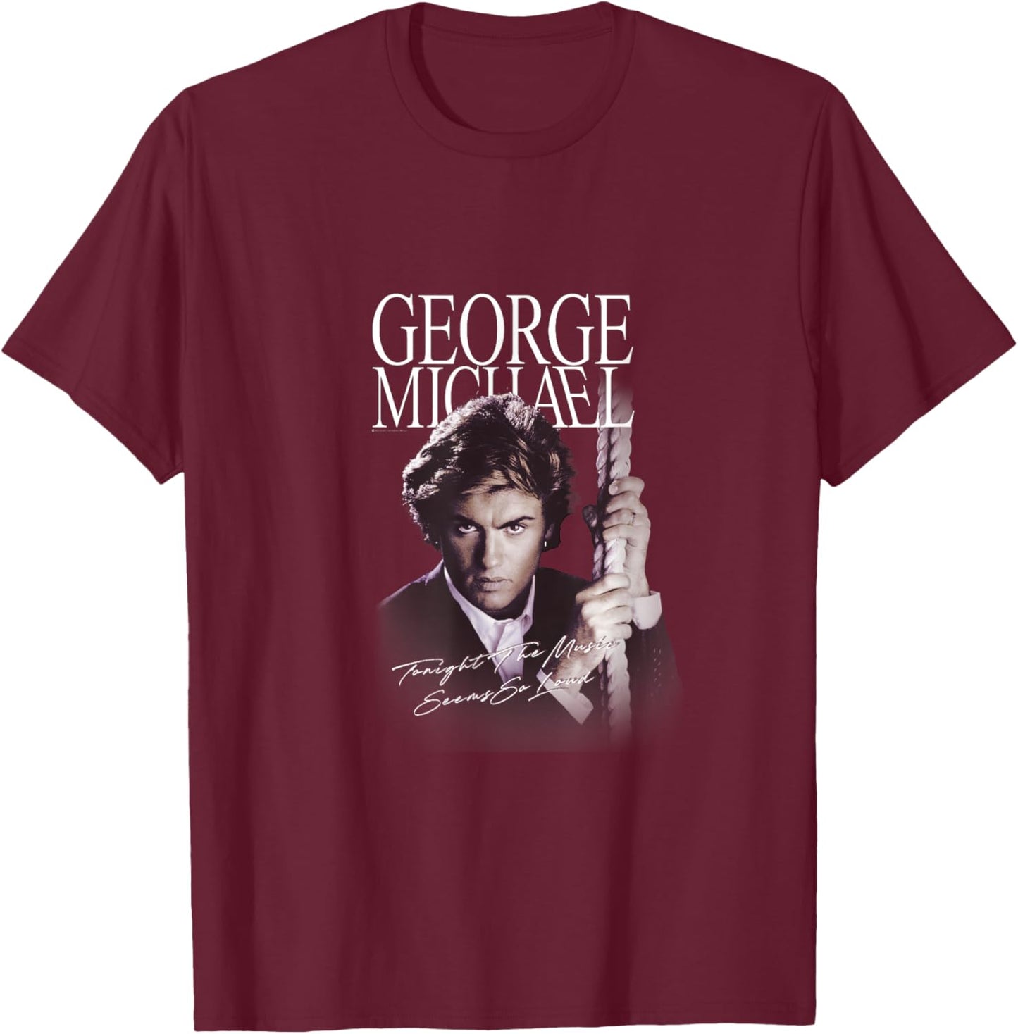George Michael Retro Icon , Small, Black T-Shirt - T-Shirt | Maroon