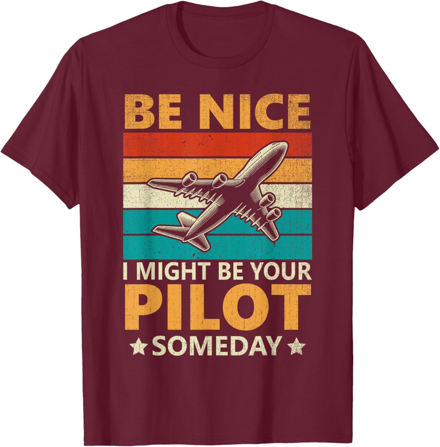 Funny Pilot Design Women Aviation Airplane Pilot T-Shirt - T-Shirt | Maroon