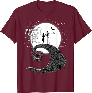 Disney The Nightmare Before Christmas Jack and Sally T-Shirt - T-Shirt | Maroon