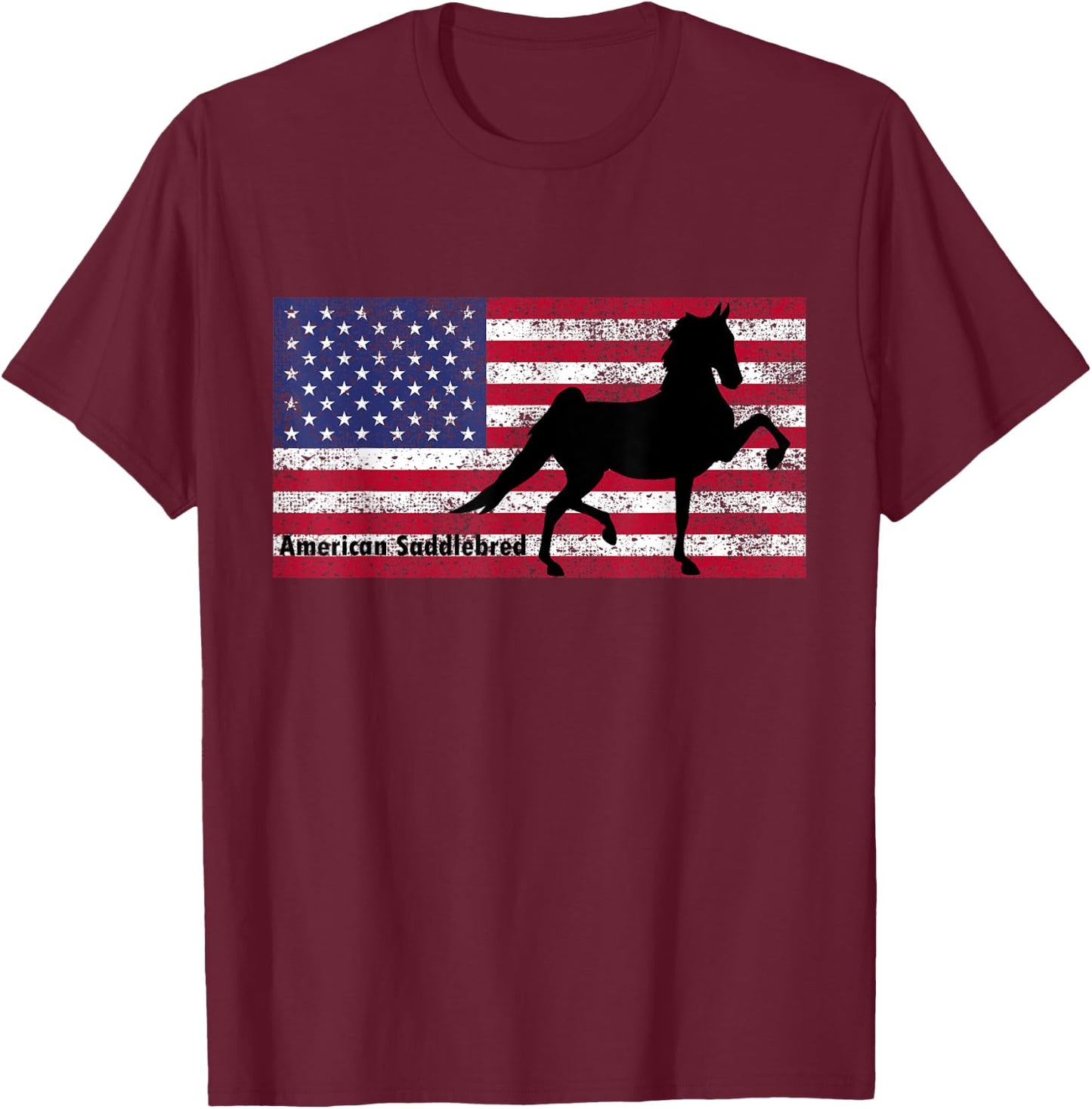 American Saddlebred Horse Training Gaited Horses Men T Shirt T-Shirt - T-Shirt | Maroon