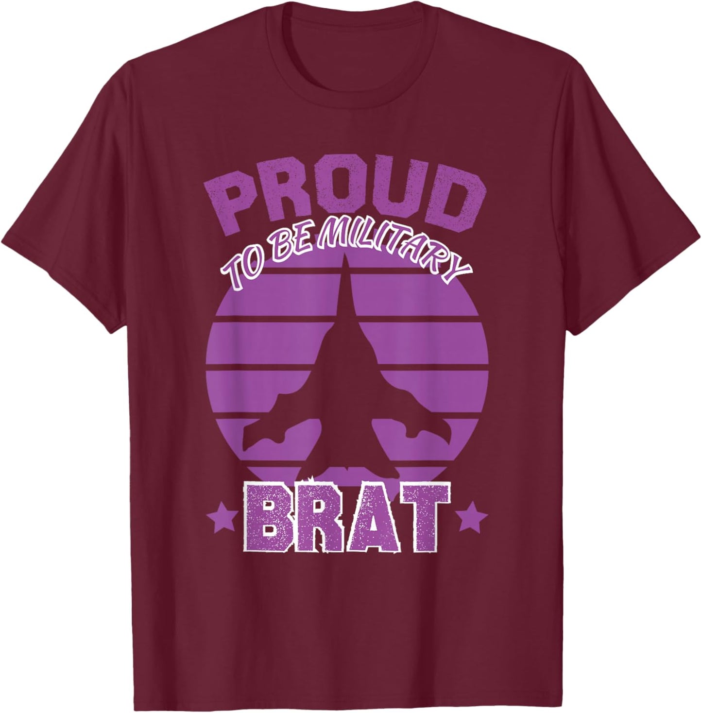 Proud To Be Military Brat Military Kids Awareness T-Shirt - T-Shirt | Maroon