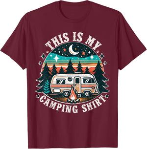 Funny Camper Hiking Nature Shirt This is My Camping Shirt T-Shirt - T-Shirt | Maroon