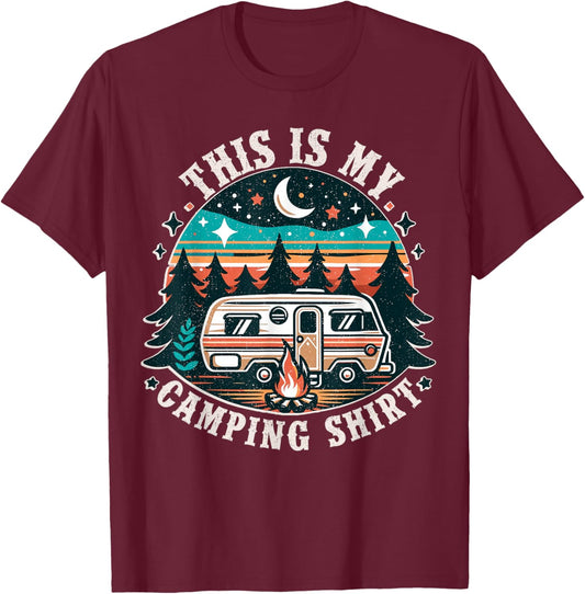 Funny Camper Hiking Nature Shirt This is My Camping Shirt T-Shirt - T-Shirt | Maroon