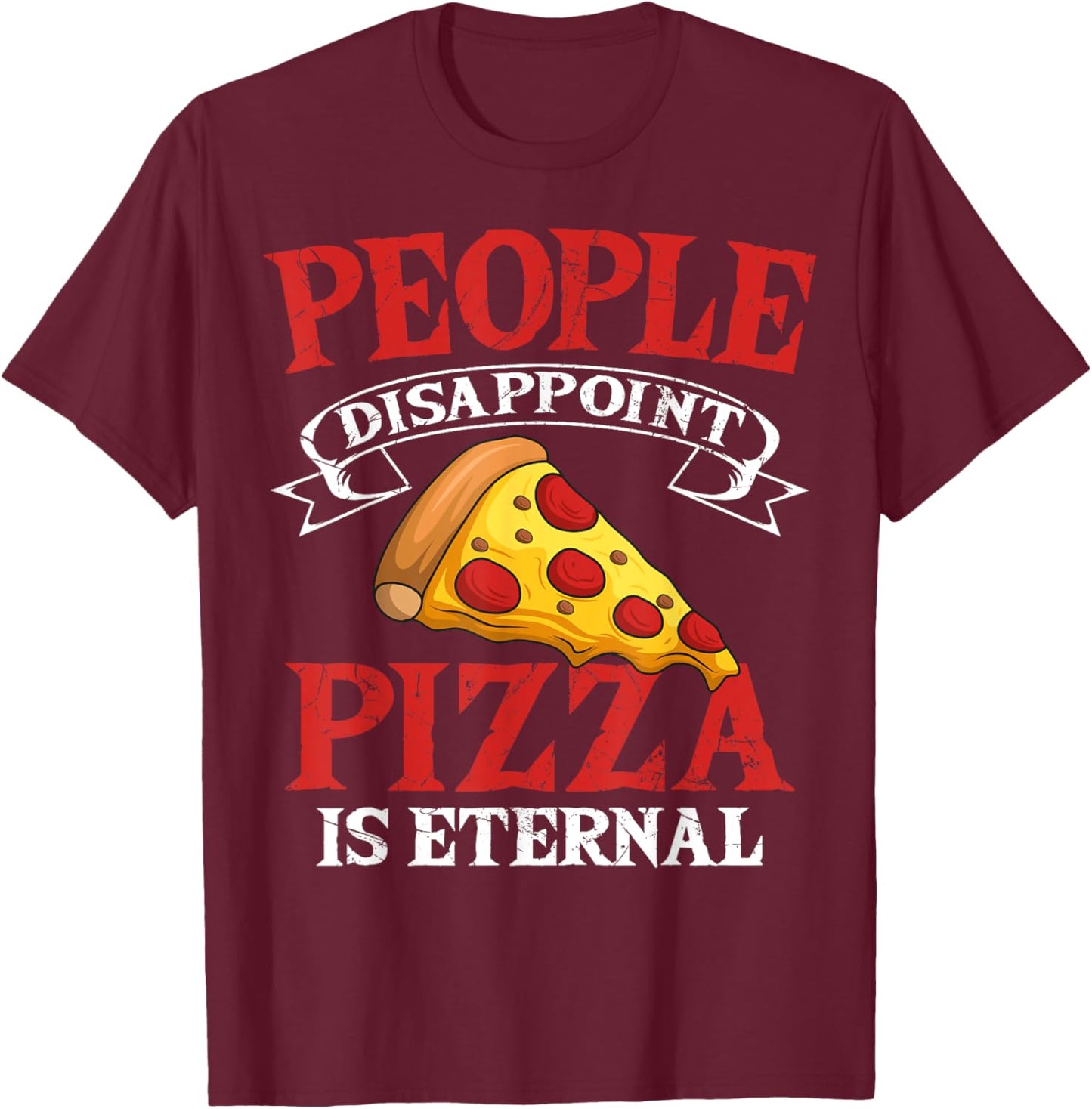 Funny Pizza Lover Round Pizzetta Fan Pizzaiolo Pizzeria T-Shirt - T-Shirt | Maroon