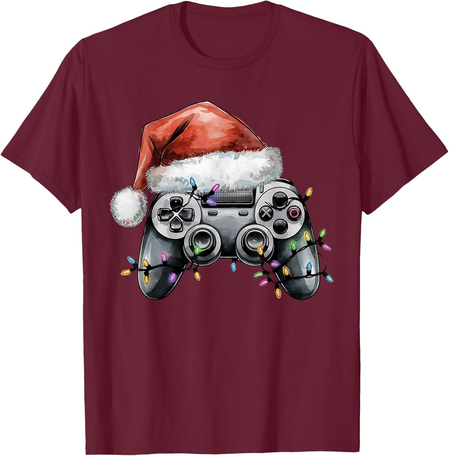 Christmas Video Gamer Controller Xmas Gaming Men Boys Kids T-Shirt - T-Shirt | Maroon