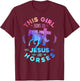 This Girl Runs on Jesus & Horses Christian Equestrian Riding T-Shirt - T-Shirt | Maroon