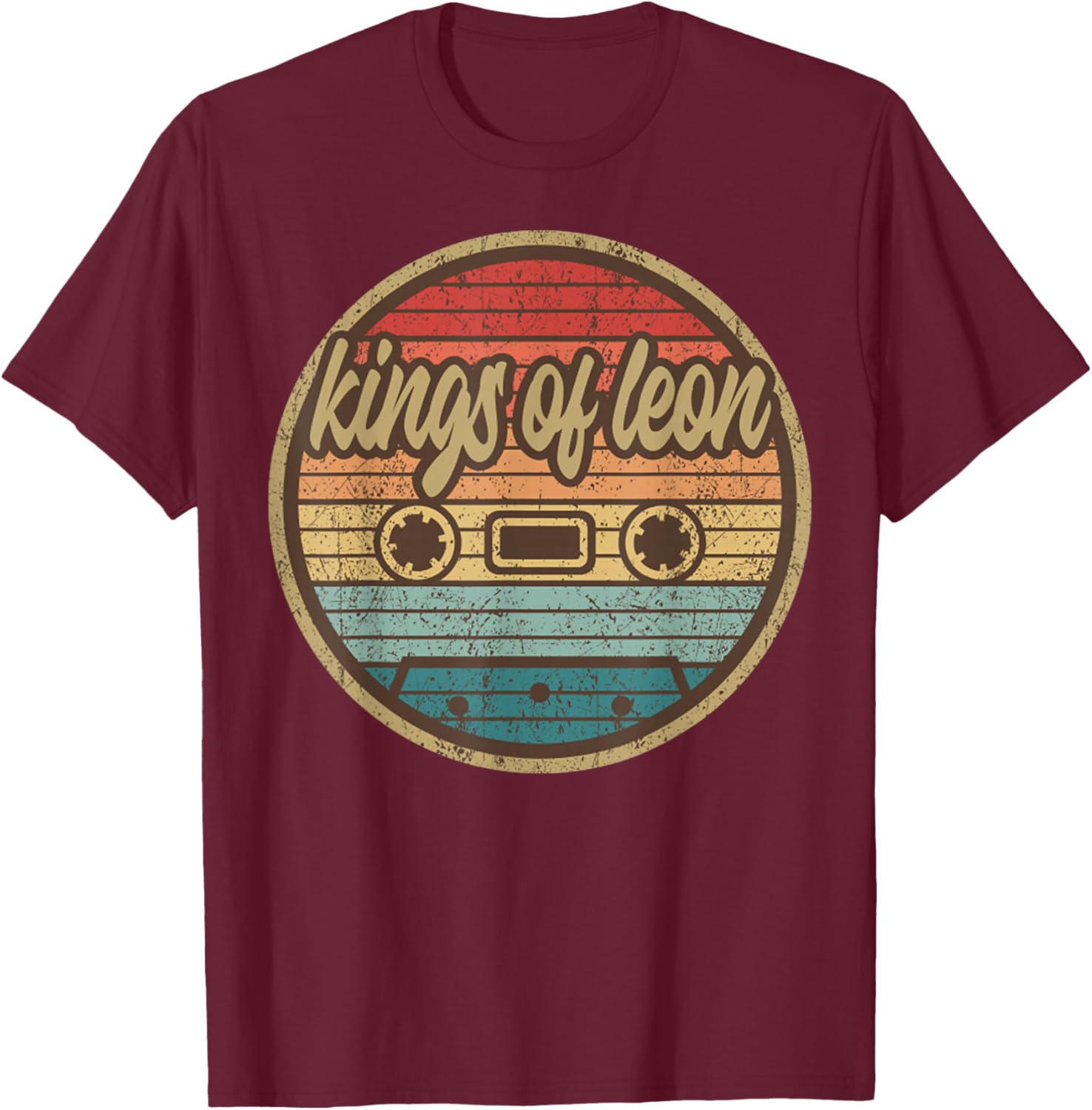 Musiker Leons King Kassette Retro Circle 2000er Rock Vintage T-Shirt - T-Shirt | Maroon
