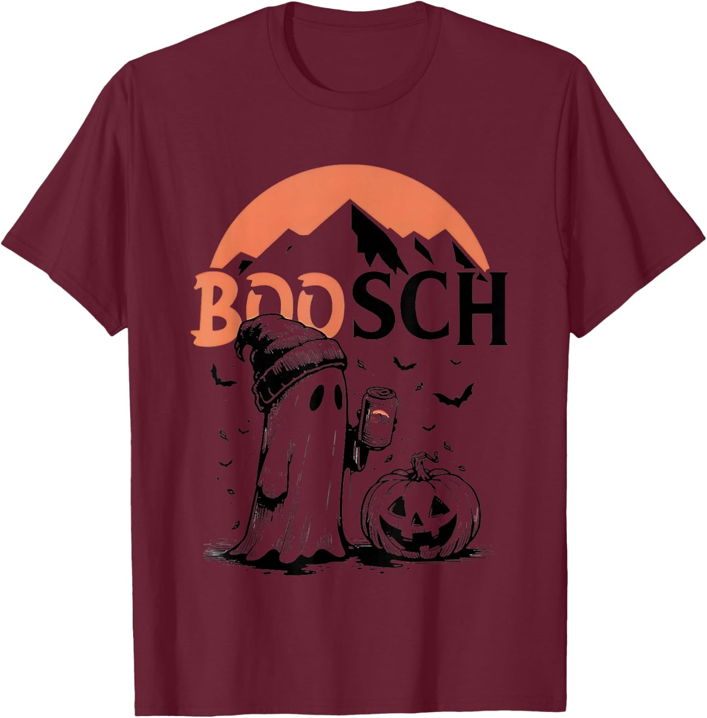 Boosch Beer Ghost Halloween 2024 T-Shirt - T-Shirt | Maroon