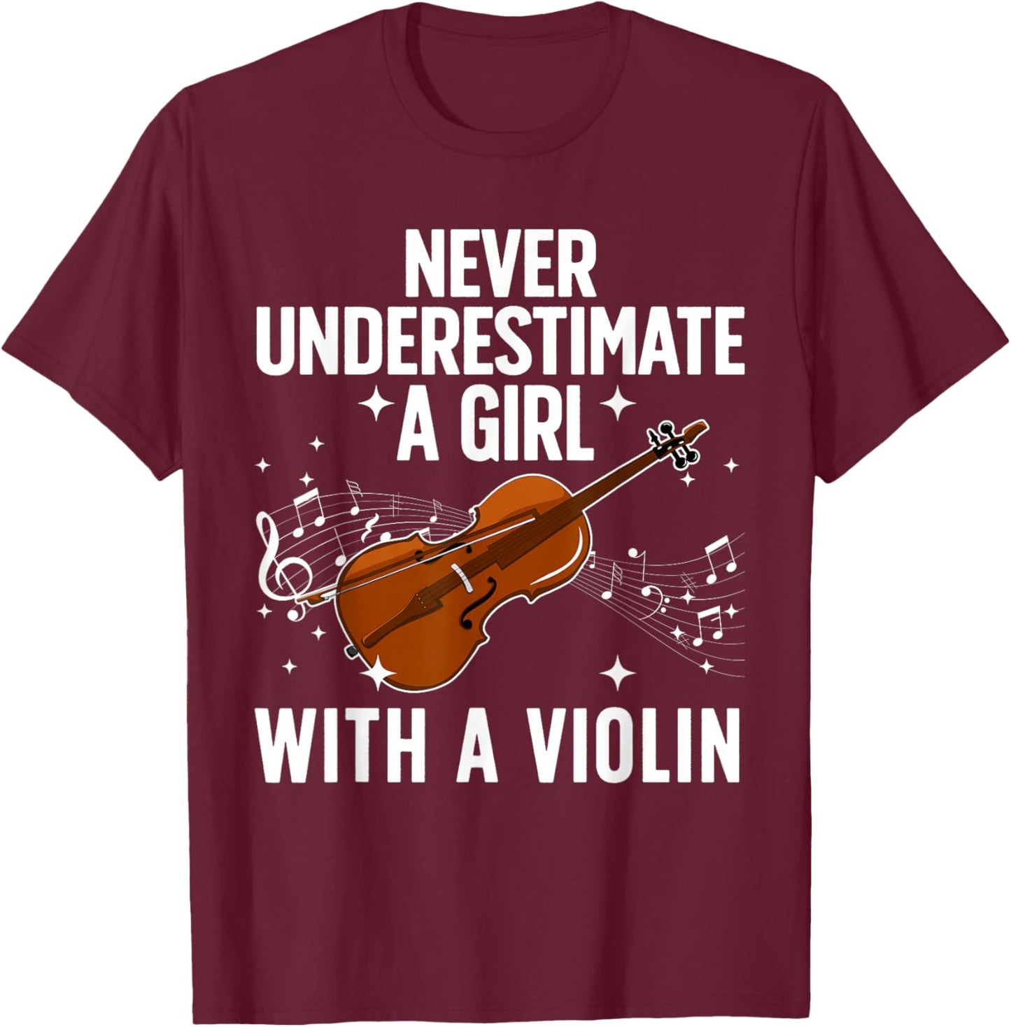 Best Violin Art Girls Violin Player Viola Lover T-Shirt - T-Shirt | Maroon